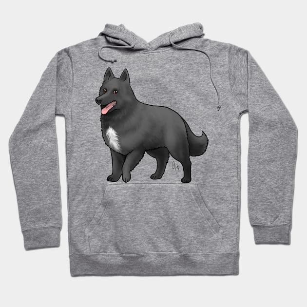 Dog - Belgian Sheepdog - Black and White Hoodie by Jen's Dogs Custom Gifts and Designs